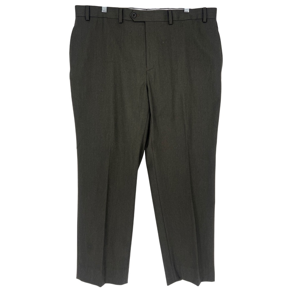 Ralph Lauren Dress Pants Mens 40x30 Brown Gray Flat Front Vintage Professional